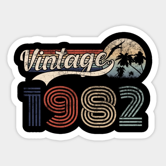 1982 Vintage Birthday Gift Tee Retro Style Sticker by FNO